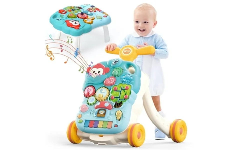 Joystone 2 In 1 Baby Walker With Musical Play Table Sit To Stand Toddler Learning Push Toys For 6-18 Months