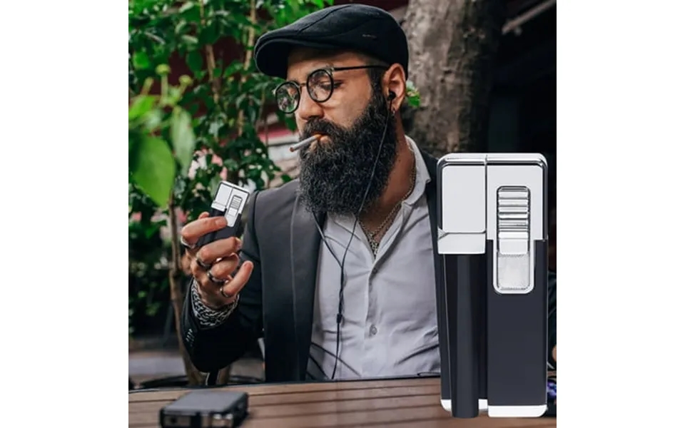 Jpxdew Inflatable Pipe Lighter Clearance Foldable Metal Cover Multipurpose Open Flame Lighter With Butane Refill