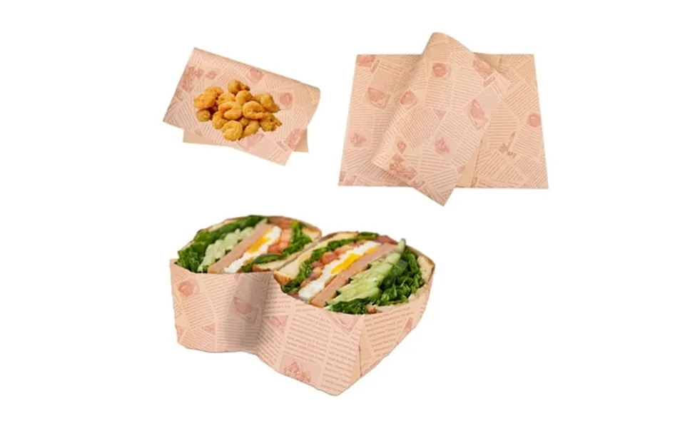 Jpxdew Oil Absorbent Baking Paper 14.96x11.02x1.18in Brown Greaseproof Paper 50 Sheets Hamburger French Fries Packaging