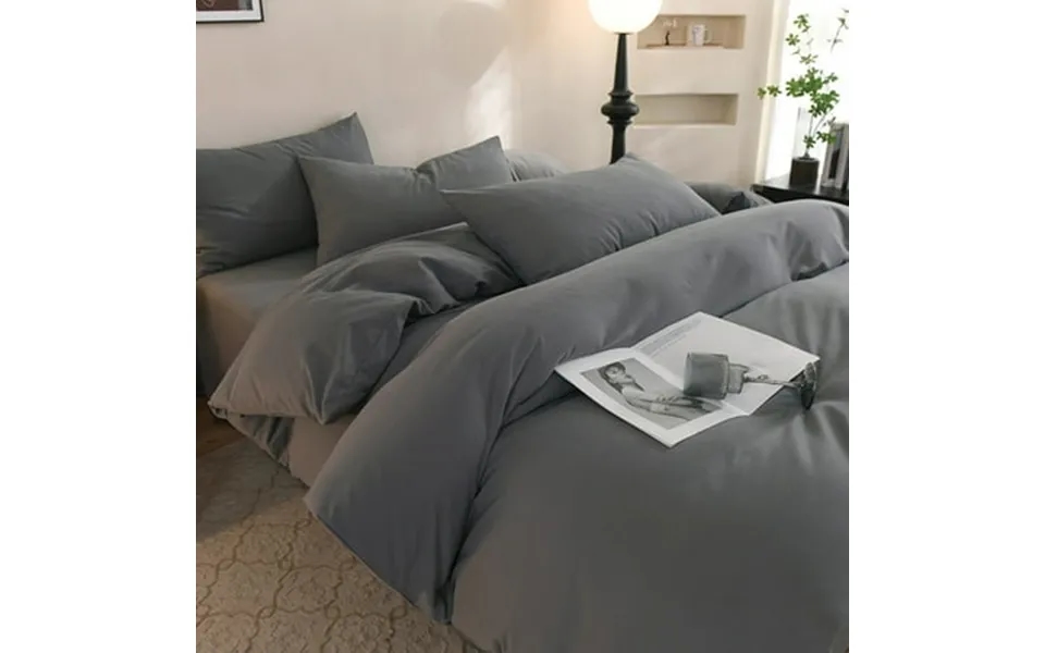 Jpxdew Quilt Cover 86.61x70.87 Inch Cotton Brushed Thickened Solid Colour Light Easy Care Elegant Design Gray
