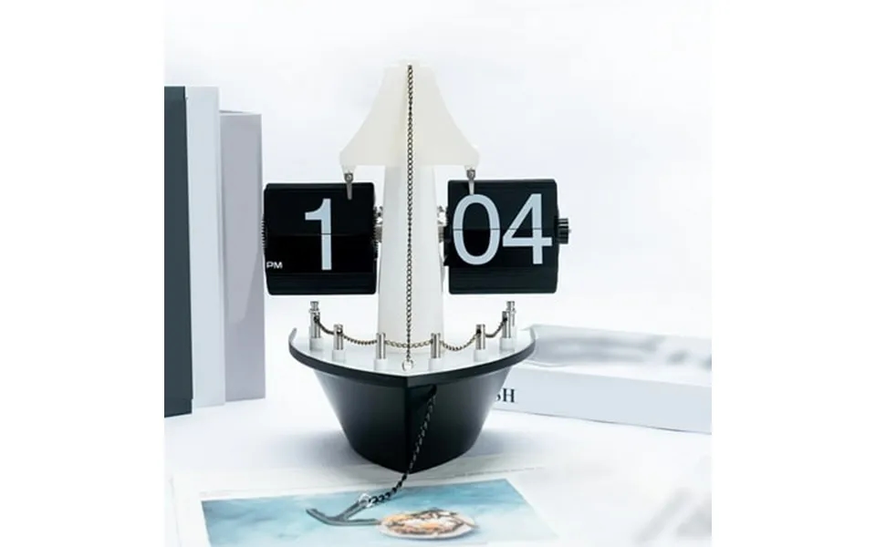 Jpxdew Sailboat Clock Ornament Automatic Page Turning European Decor Clearance Unique Shape Accurate Timekeeping