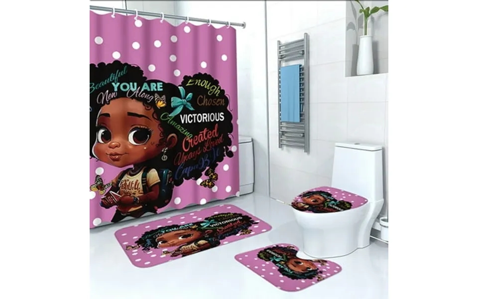Jpxdew Valentine S Day Shower Curtain Set Clearance Waterproof Bathroom Partition Includes Toilet Seat & 2 Mats Standard