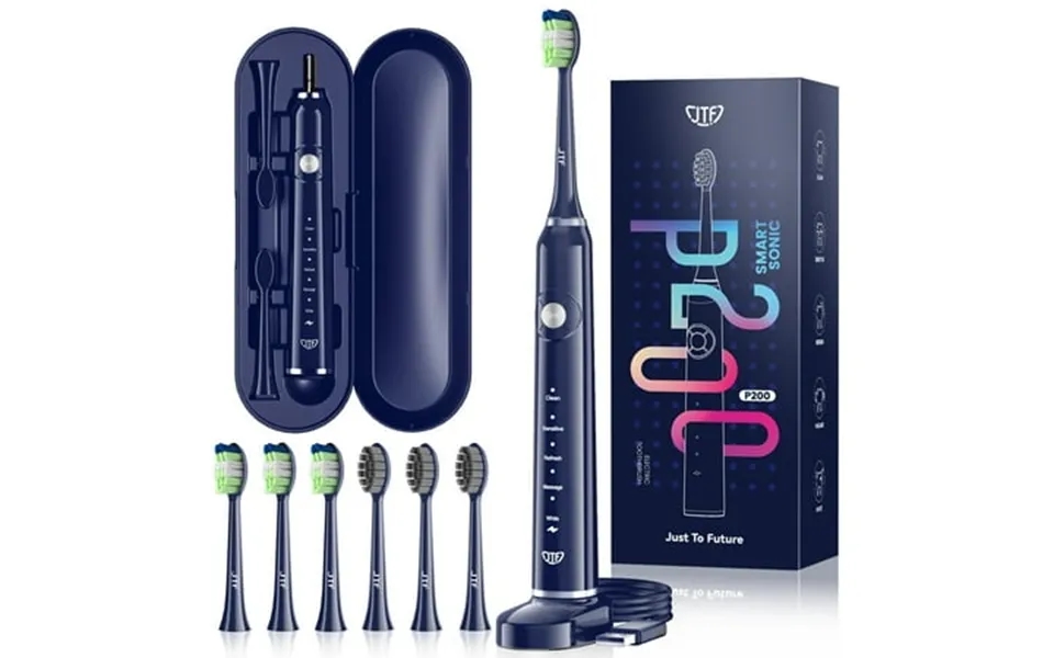 Jtf Sonic Electric Toothbrush For Adults And Kids With Travel Case And 6 Brush Heads 5 Modes 40000 Vpm Rechargeable Powe