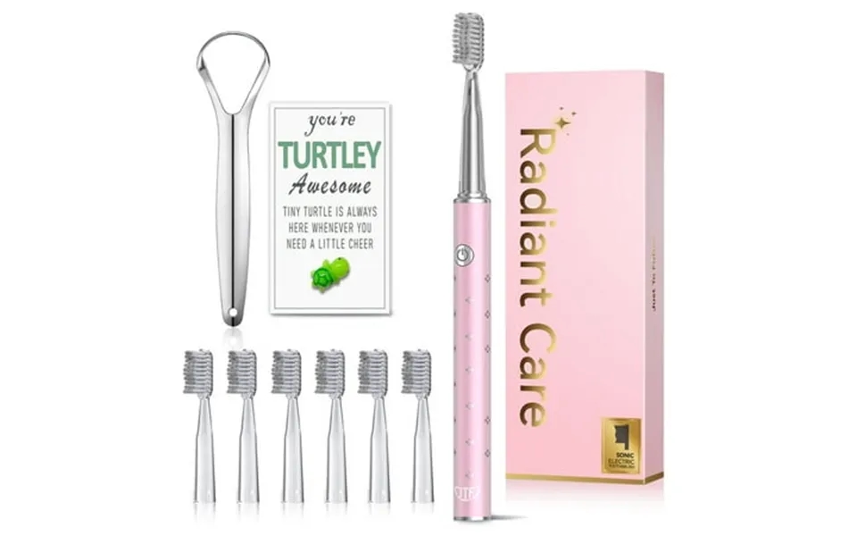 Jtf Sonic Electric Toothbrush For Adults With 6 Brush Heads And Tongue Scraper Radiant Care 3 Modes 45 Days Battery Life