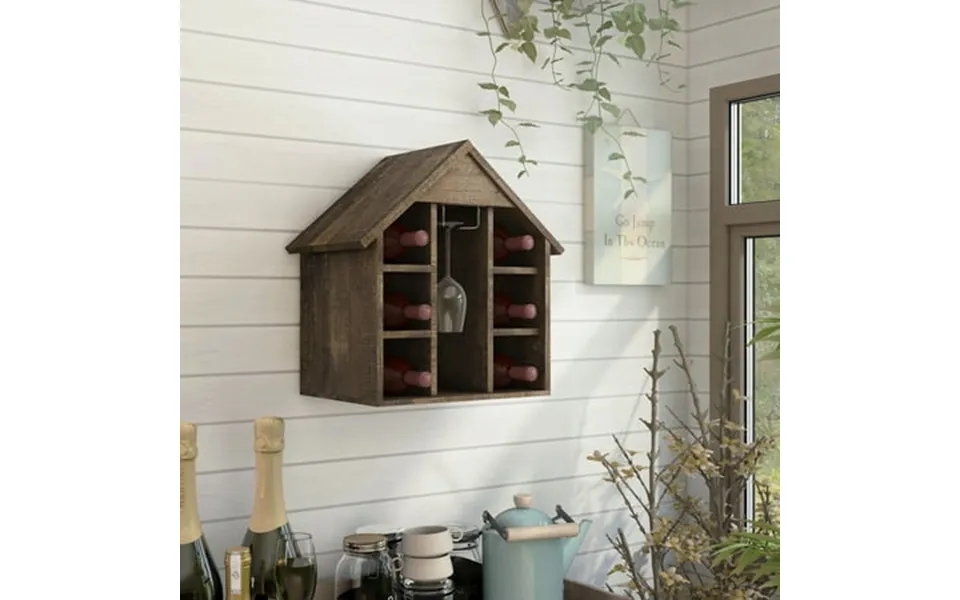 Judith Farmhouse Rustic Tabletop Wine Rack