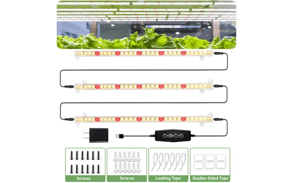 Juhefa Led Plant Grow Light Strips 3500k Full Spectrum White Plant Lamp 40w 90 Leds 5 Dimmable Levels For Indoor Plants
