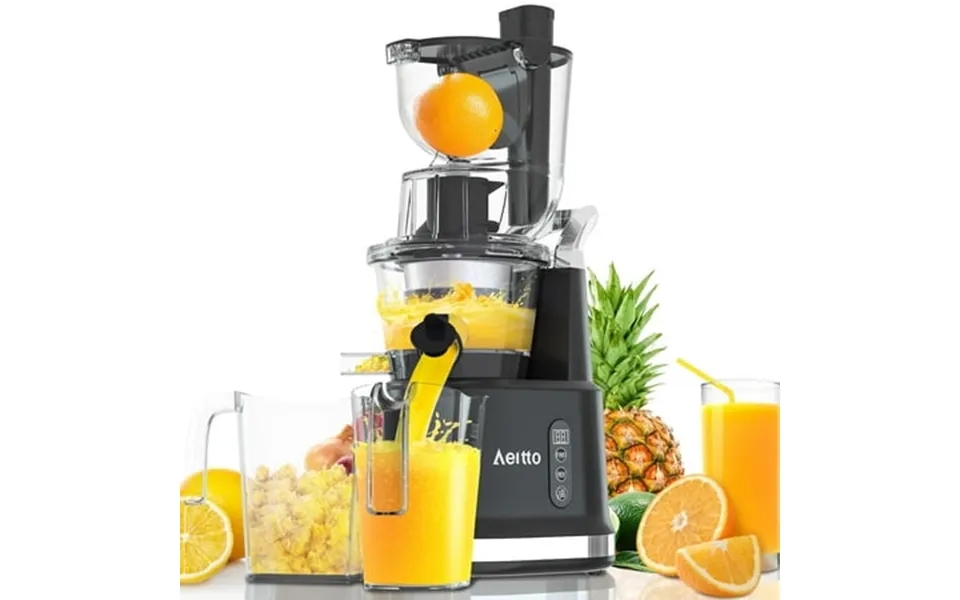 Juicer Machine Aeitto Cold Press Juicer With Big Wide 83mm Chute 900 Ml Juice Cup Masticating Juicer For Fruits And Vege