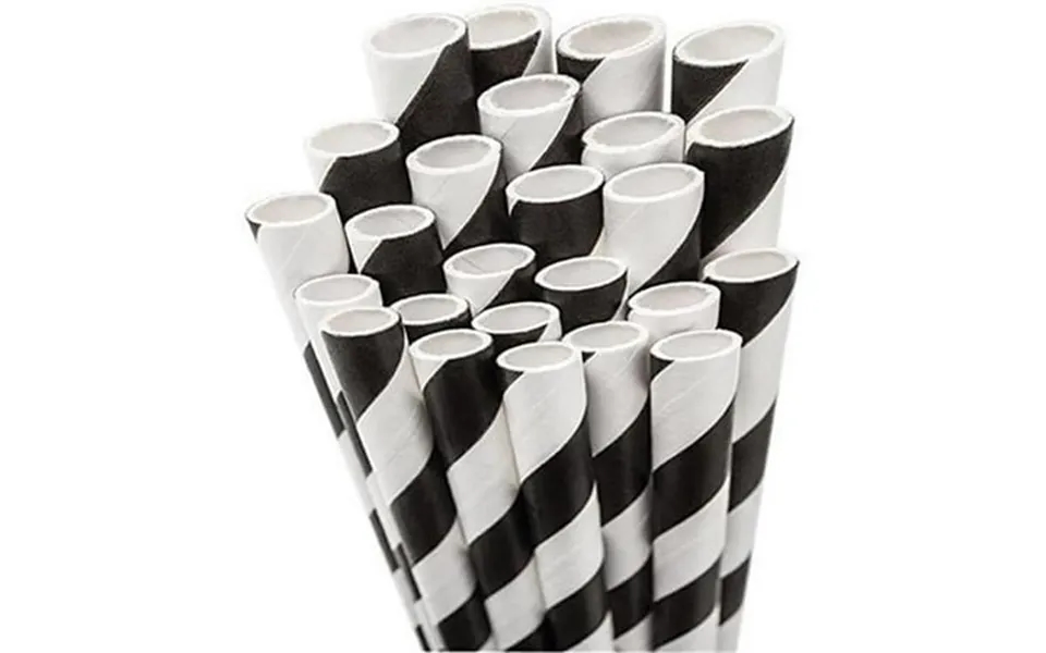 Jumbo Straws- 7.75 In.- Plastic- White Striped
