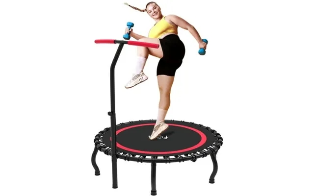 Jump Into Fun 50 Foldable Mini Trampoline With Durable Bungees And Adjustable Foam Handle Fitness Rebounder Trampoline F product image