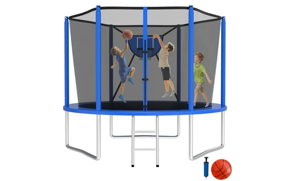 Jump Into Fun Trampoline 10ft 8 12 14 15 16ft Outdoor Trampoline For Kids And Adults With Enclosure And Basketball Hoop
