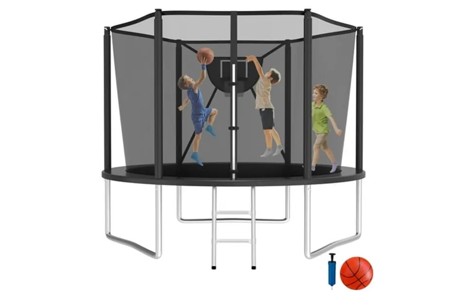 Jump Into Fun Trampoline 10ft 8 12 14 15 16ft Outdoor Trampoline For Kids And Adults With Enclosure And Basketball Hoop