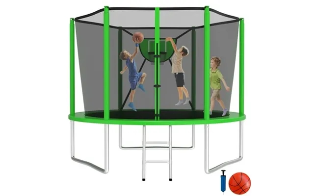 Jump Into Fun Trampoline 10ft 8 12 14 15 16ft Outdoor Trampoline For Kids And Adults With Enclosure And Basketball Hoop  product image