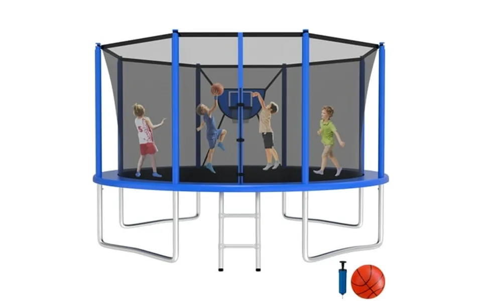 Jump Into Fun Trampoline 12ft 8 10 14 15 16ft Outdoor Trampoline For Kids And Adults With Enclosure And Basketball Hoop