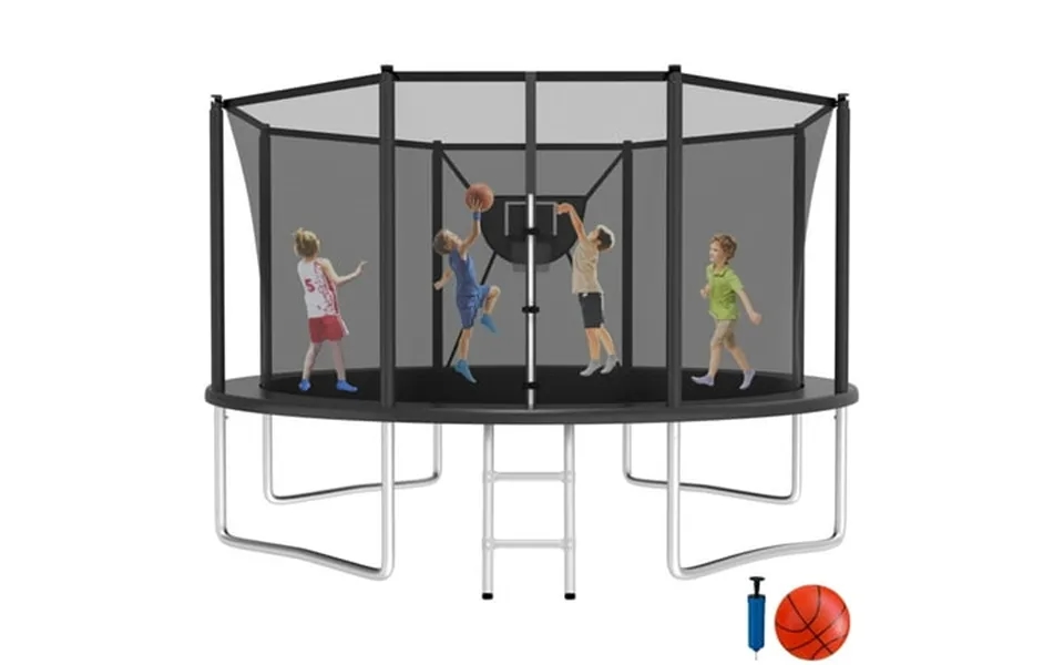 Jump Into Fun Trampoline 12ft 8 10 14 15 16ft Outdoor Trampoline For Kids And Adults With Enclosure And Basketball Hoop