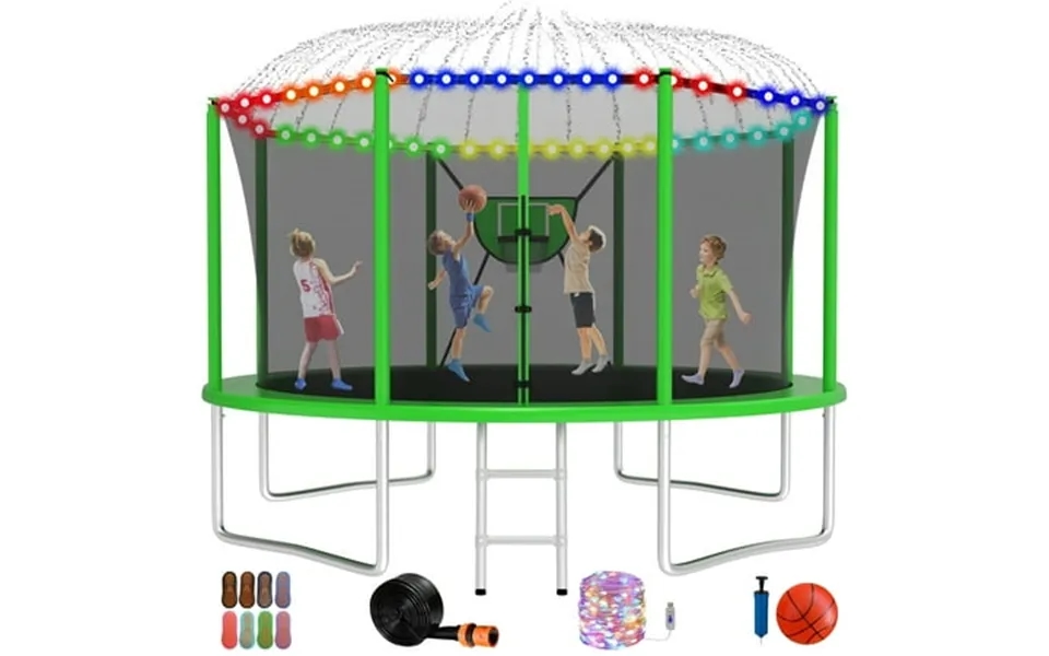 Jump Into Fun Trampoline 12ft 8 10 14 15 16ft Outdoor Trampoline For Kids And Adults With Enclosure And Basketball Hoop