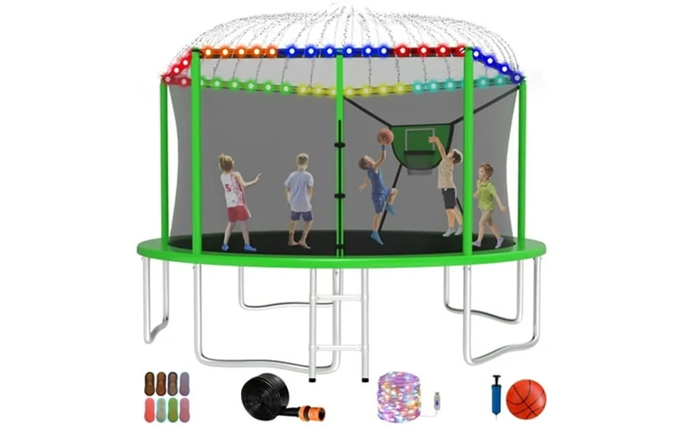 Jump Into Fun Trampoline 14ft 8 10 12 15 16ft Outdoor Trampoline For Kids And Adults With Enclosure And Basketball Hoop
