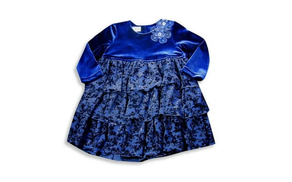 Jumpers - Little Girls Long Sleeve Velour Dress 13658-2t Blue
