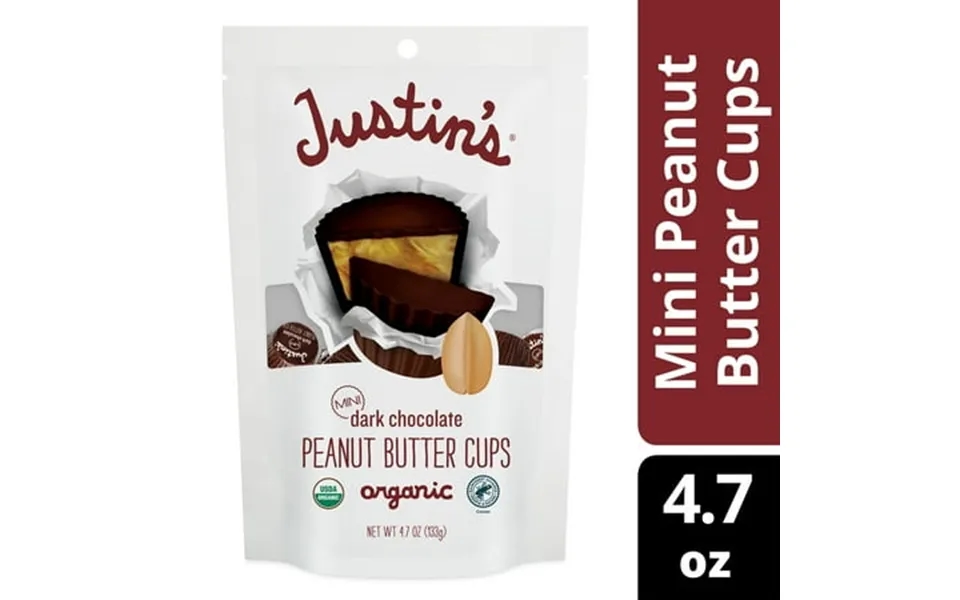 Justin S Mini Dark Chocolate Peanut Butter Cups 4.7 Oz Pack Of 6