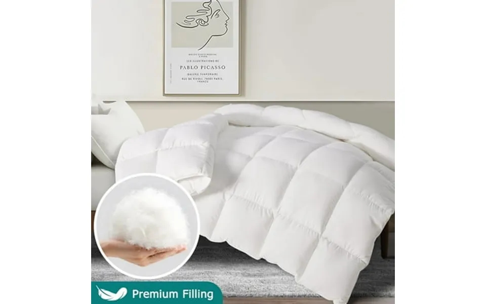 Justlet California King Size Feather Comforter Filled With Feather & Down - All Season White Duvet Insert- Luxurious Hot