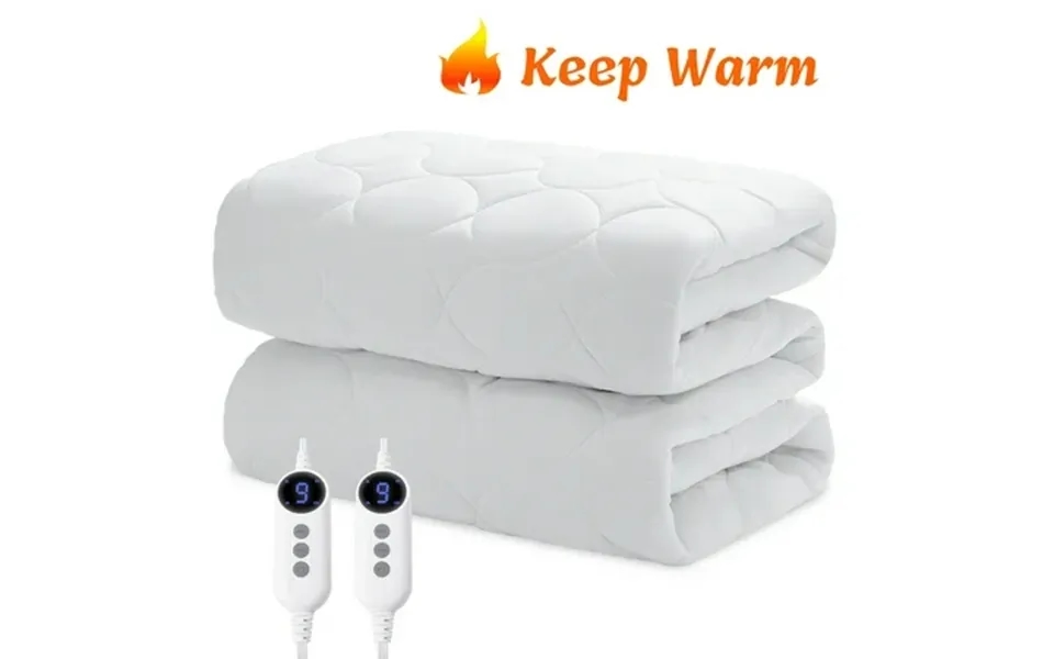 Justlet Heated Mattress Pad Queen Size With Dual Control 9 Heated Settings Zone Heating Electric Mattress Pad Auto Shut