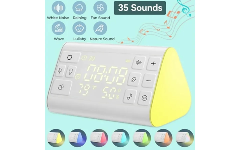 Juutren 3 In 1 Sound Machine For Adults Baby White Noise Sound Machine With Alarm Clock Night Light 35 Soothing Music 4