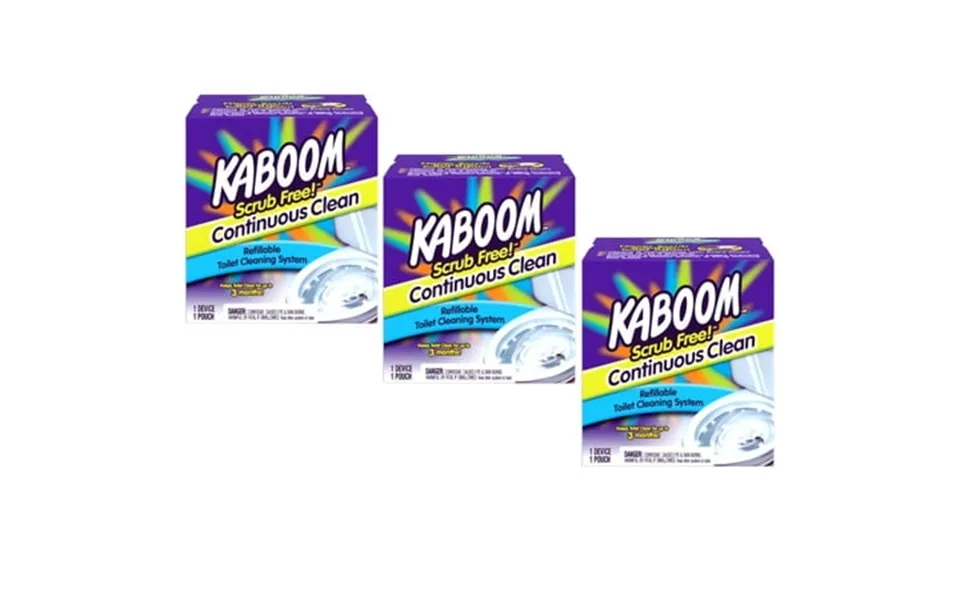 Kaboom Scrub Free Continuous Clean Toilet Cleaning 1ct System Pack Of 3
