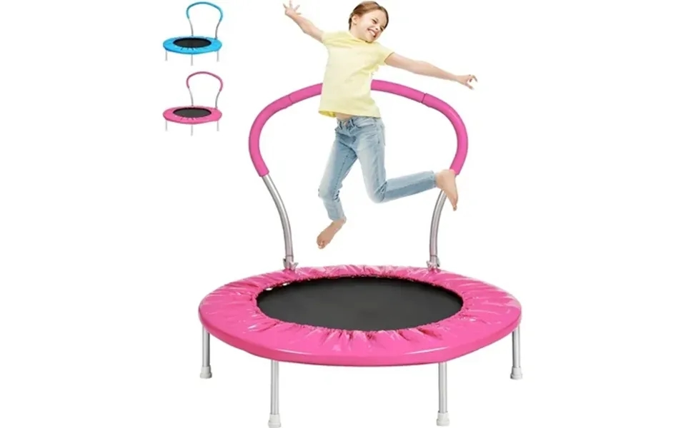 Kacho 36 Mini Trampoline For Toddlers With Handle Indoor Mini Trampoline For Kids Portable Round Jumping Cardio Trampoli