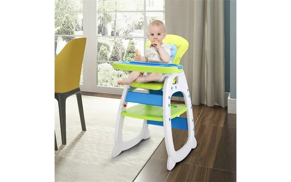 Kadyn Multipurpose Adjustable Highchair 3 In 1 Infant Table And Chair Set With Feeding Tray And 5-point Safety Buckle Fo