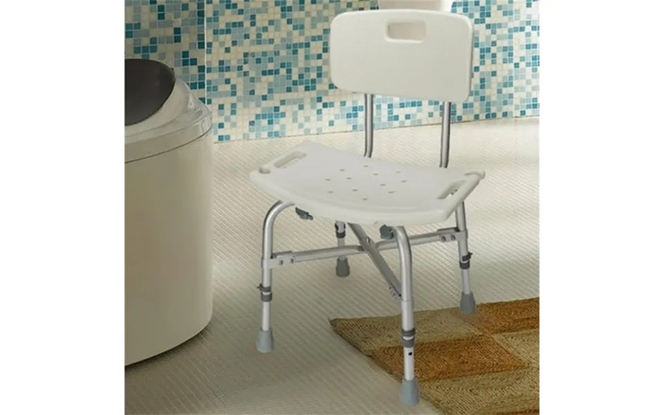 Kadyn Shower Stool Bath Chair 6 Height Transfer Bench Stool With Back Shower Bench For Elderly Handicap And Disabled Whi