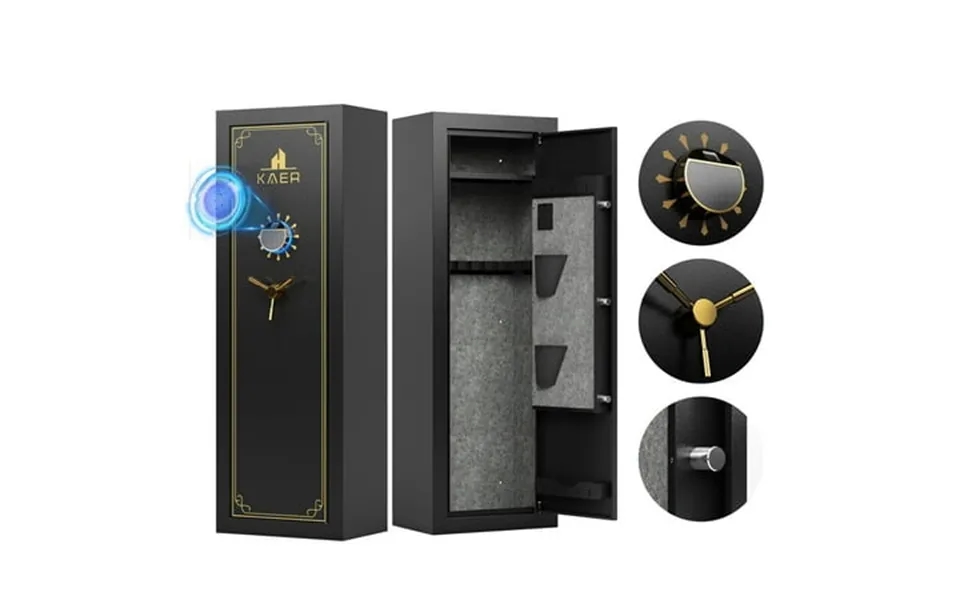 Kaer 13-15 Biometric Gun Safe Quick Access Fingerprint Gun Safe For Rifle And Pistol Large Heavy-duty Gun Cabinet For Sh