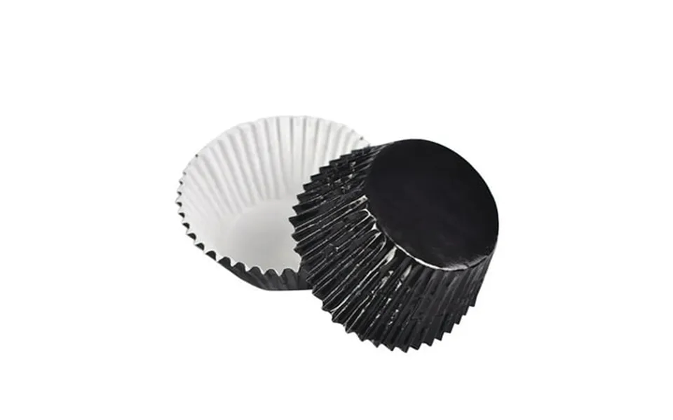 Kakowely 200pcs Cake Cups Paper Cup Square Golden Black 7.5x7