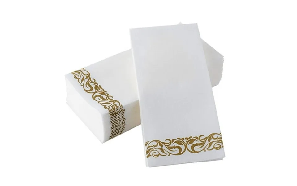Kallory 50pack Golden Floral Paper Towels Disposable Birthday Party