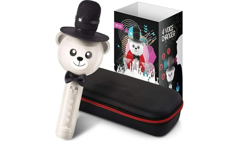 Karaoking Wireless Portable Karaoke Microphone With Bluetooth For Kids White