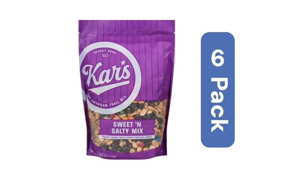 Kars Nut Products Company Trail Mix Sweet No Salt Pack Of 6