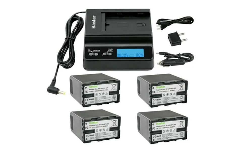 Kastar 4-pack Bp-u66 Battery And Lcd Multifunction Fast Charger Compatible With Sony Bp-u30 Bp-u35 Bp-u60 Bp-u60t Bp-u66