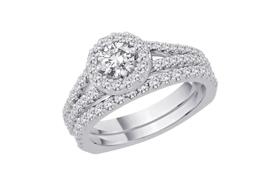 Katarina 14k White Gold 2 Cttw Diamond Halo Engagement Set G-h Si2-i1