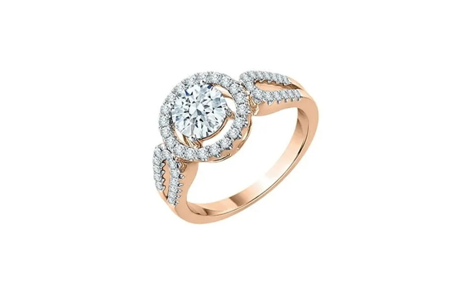 Katarina Diamond Halo Engagement Ring In 10k Rose Gold 1 3 8 Cttw I-j I1-i2