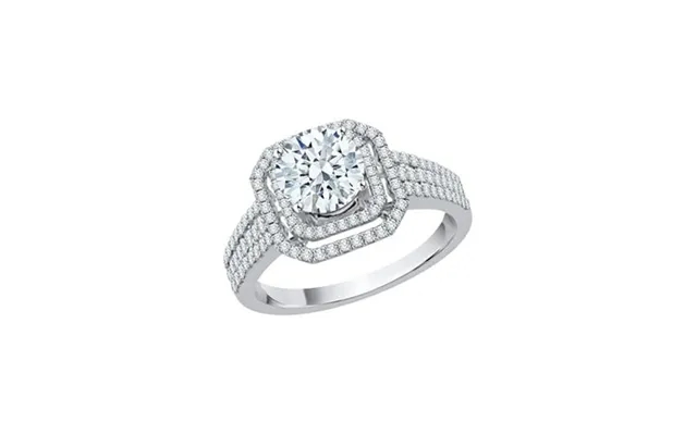 Katarina Diamond Halo Engagement Ring In Sterling Silver 1 3 8 Cttw I-j I1-i2 Size-8 product image