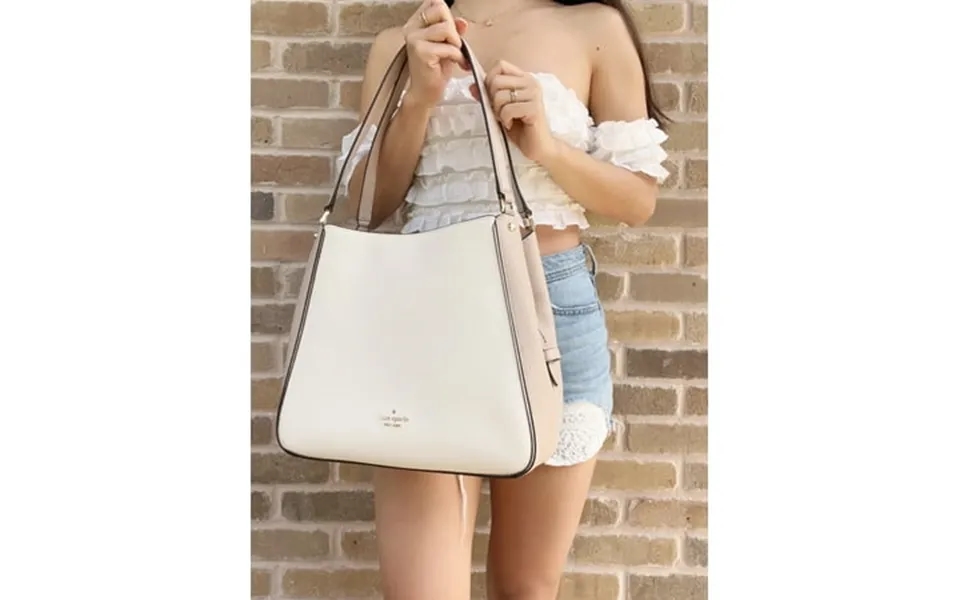 Kate Spade Leila Medium Triple Compartment Shoulder Bag Leather Warm Beige