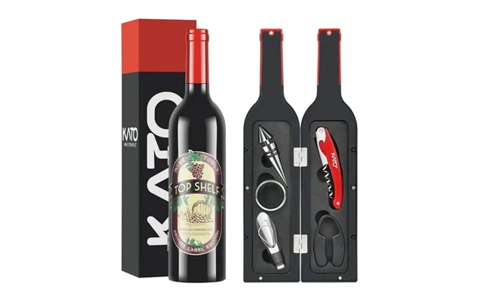 Kato Wine Bottle Opener Set 5 Pcs Corkscrew Stopper Aerator Pourer Foil Cutter Drip Ring