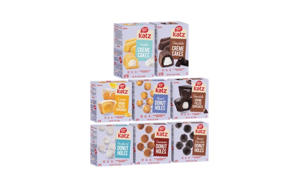 Katz Gluten Free Creme Cakes Donut Holes - 1 Gluten Free Dairy Free Nut Free Soy Free Kosher 8 Pack