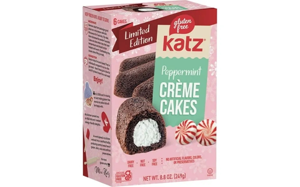 Katz Gluten Free Creme Cakes - Peppermint Gluten Free Dairy Free Nut Free Soy Free Kosher 1 Pack 8