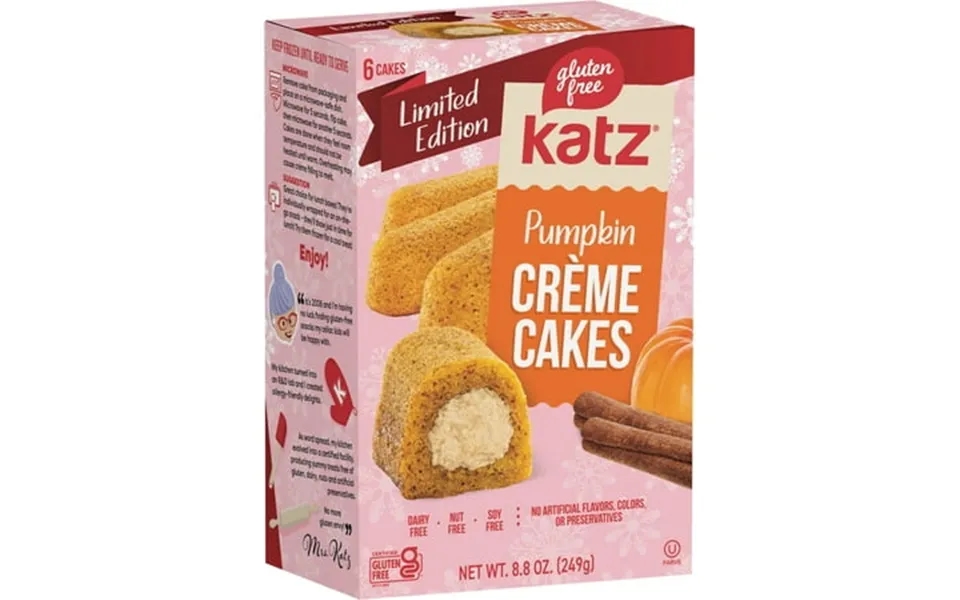Katz Gluten Free Creme Cakes - Pumpkin Gluten Free Dairy Free Nut Free Soy Free Kosher 1 Pack 8