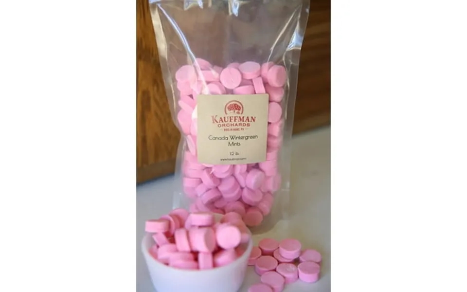 Kauffman Orchards Canada Wintergreen Mints Pink Candy Lozenges 1