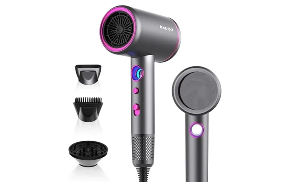 Kauoo Hair Dryer With Diffuser 1800w Professional Ionic Blow Dryer For Hair Care Fast Drying Hairdryer Gray Gift For Chr