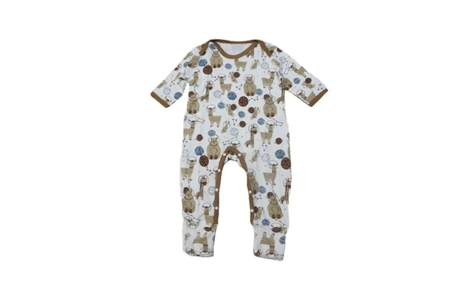 Kawaii Baby Animal In Space Bamboo & Cotton One-piece Snap Long Bodysuit - 3pk