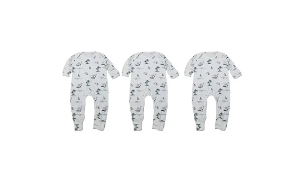 Kawaii Baby Whale And Palm Tree Bamboo & Cotton One-piece Snap Long Bodysuit - 3pk