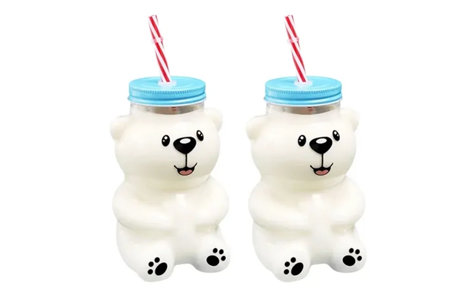 Kawaii Bear Sippy Cup 19oz Clear Bear Glass Cup With Lid And Straw Cute Kawaii Bear Glass Bottle Mug For Juice Milk Tea