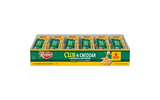 Keebler Club And Cheddar Sandwich Crackers Single Serve Snack Crackers 12 Count product image
