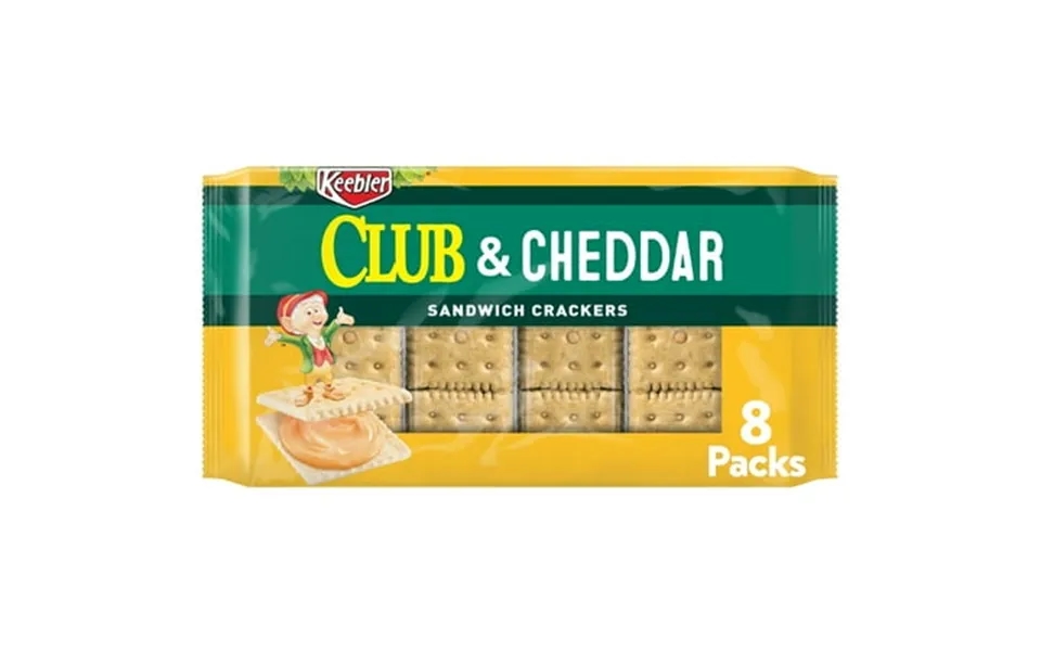 Keebler Club And Cheddar Sandwich Crackers Single Serve Snack Crackers 8 Count